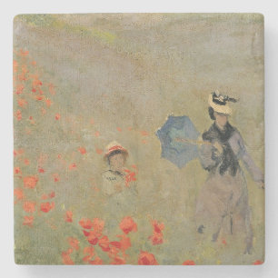 Claude Monet Wild Poppies, near Argenteuil Stone Coaster