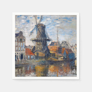 Claude Monet - Windmill, Amsterdam  Napkin