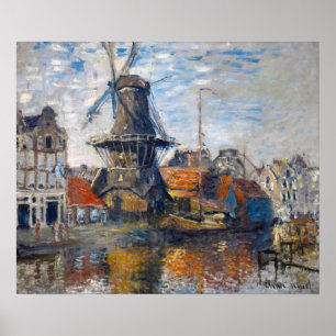Claude Monet - Windmill, Amsterdam Poster