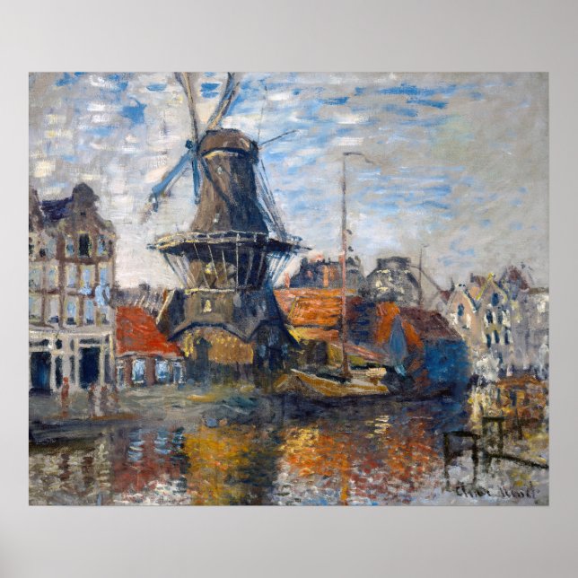 Claude Monet - Windmill, Amsterdam  Poster (Front)