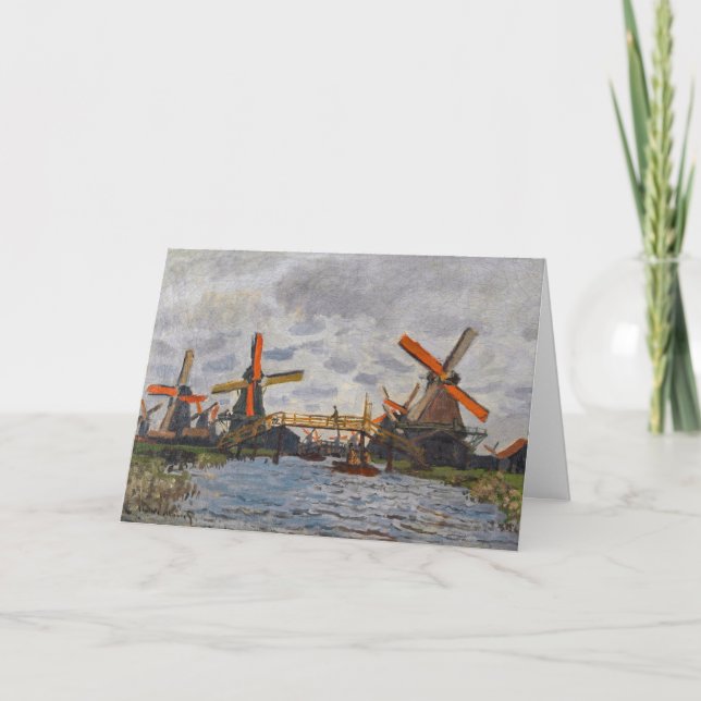 Claude Monet - Windmills near Zaandam Card (Front)