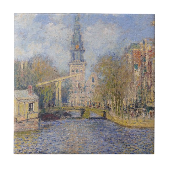 Claude Monet - Windmills near Zaandam Ceramic Tile (Front)