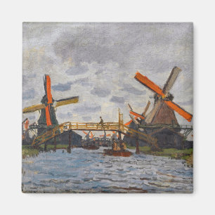 Claude Monet - Windmills near Zaandam Magnet