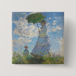 Claude Monet Woman with a Parasol 15 Cm Square Badge