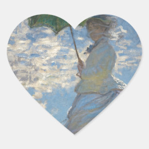 Claude Monet Woman with a Parasol 1875 Heart Sticker
