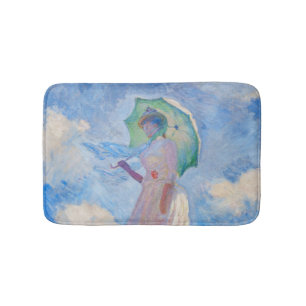 Claude Monet - Woman with a Parasol facing left Bath Mat