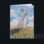 Claude Monet - Woman with a Parasol facing left Card<br><div class="desc">Study of a Figure Outdoors,  also known as Woman with a Parasol/Umbrella facing left. By Claude Monet in 1886.</div>