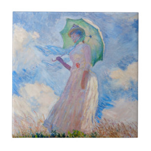 Claude Monet - Woman with a Parasol facing left Ceramic Tile