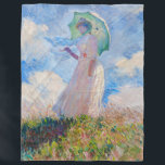 Claude Monet - Woman with a Parasol facing left Fleece Blanket<br><div class="desc">Study of a Figure Outdoors,  also known as Woman with a Parasol/Umbrella facing left. By Claude Monet in 1886.</div>