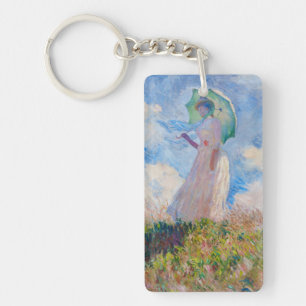 Claude Monet - Woman with a Parasol facing left Key Ring