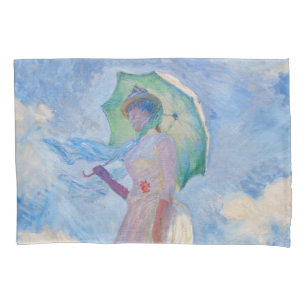 Claude Monet - Woman with a Parasol facing left Pillowcase