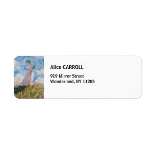 Claude Monet - Woman with a Parasol facing left Return Address Label
