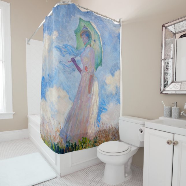 Claude Monet - Woman with a Parasol facing left Shower Curtain (In Situ)