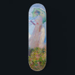 Claude Monet - Woman with a Parasol facing left Skateboard<br><div class="desc">Study of a Figure Outdoors,  also known as Woman with a Parasol/Umbrella facing left. By Claude Monet in 1886.</div>