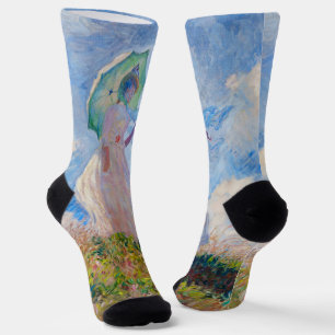 Claude Monet - Woman with a Parasol facing left Socks