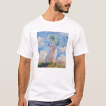 Claude Monet - Woman with a Parasol facing left T-Shirt<br><div class="desc">Study of a Figure Outdoors,  also known as Woman with a Parasol/Umbrella facing left. By Claude Monet in 1886.</div>