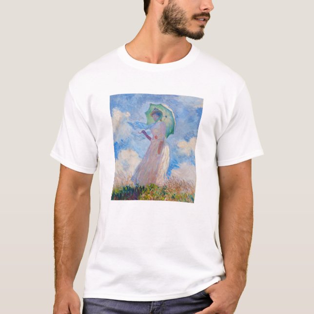 Claude Monet - Woman with a Parasol facing left T-Shirt (Front)