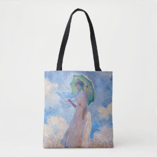 Claude Monet - Woman with a Parasol facing left Tote Bag