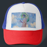 Claude Monet - Woman with a Parasol facing left Trucker Hat<br><div class="desc">Study of a Figure Outdoors,  also known as Woman with a Parasol/Umbrella facing left. By Claude Monet in 1886.</div>