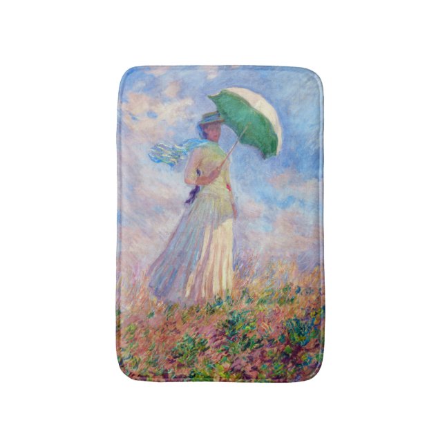 Claude Monet - Woman with a Parasol facing right Bath Mat (Front Vertical)