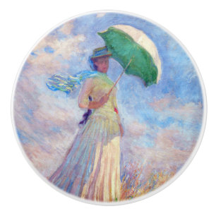 Claude Monet - Woman with a Parasol facing right Ceramic Knob