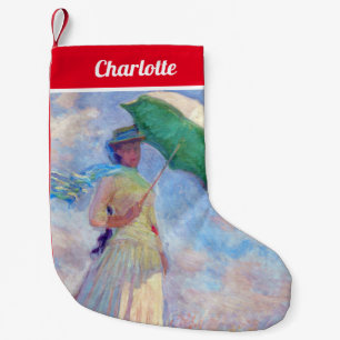 Claude Monet - Woman with a Parasol facing right Small Christmas Stocking