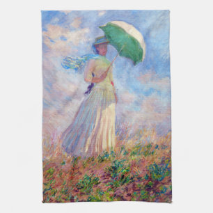 Claude Monet - Woman with a Parasol facing right Tea Towel