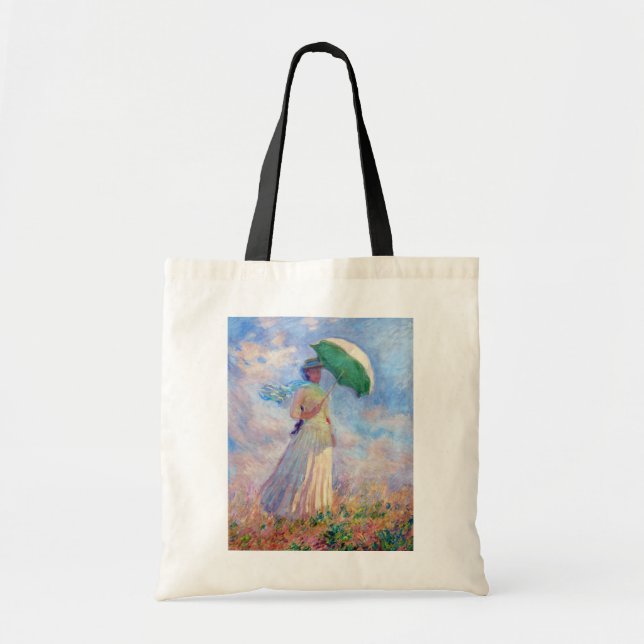 Claude Monet - Woman with a Parasol facing right Tote Bag (Front)