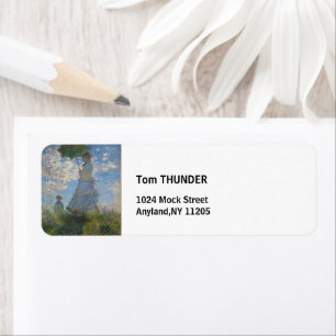 Claude Monet Woman with a Parasol Fine Art Return Address Label