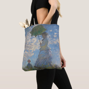 Claude Monet Woman with a Parasol Fine Art Tote Bag