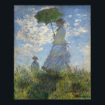 Claude Monet Woman With A Parasol Poster<br><div class="desc">Claude Monet Woman With A Parasol / Madame Monet And Her Son (1875) Claude Monet was a founder of French Impressionist painting. Monet's beautiful landscape scene depicts Camille, in a white dress, with a veiled hat, carrying a parasol. Monet�s son is standing off in the background in the field. Woman...</div>