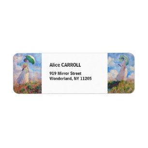 Claude Monet - Woman with a Parasol Right & Left Return Address Label