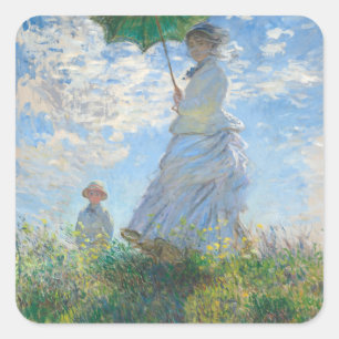 Claude Monet Woman With A Parasol Square Sticker