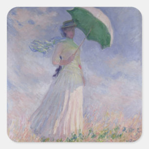 Claude Monet   Woman with a Parasol Turned Right Square Sticker