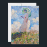 Claude Monet - Woman with a Parasol/Umbrella Invitation<br><div class="desc">Study of a Figure Outdoors,  also known as Woman with a Parasol. By Claude Monet in 1886.</div>