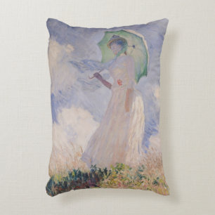 Claude Monet Woman with Parasol Turned Left Decorative Cushion