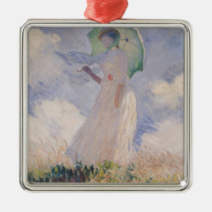 Claude Monet Woman with Parasol Turned Left Metal Ornament
