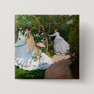 Claude Monet - Women in the Garden 15 Cm Square Badge