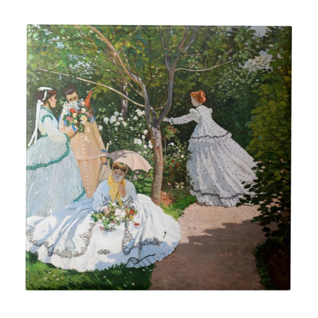 Claude Monet - Women in the Garden Ceramic Tile (Front)