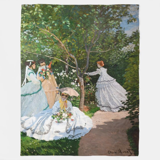 Claude Monet - Women in the Garden Fleece Blanket (Front)