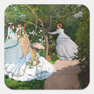 Claude Monet - Women in the Garden Square Sticker