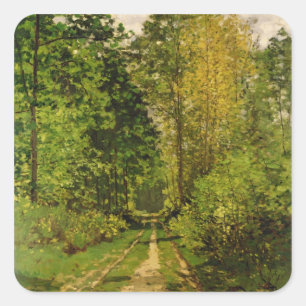 Claude Monet Wooded Path Square Sticker