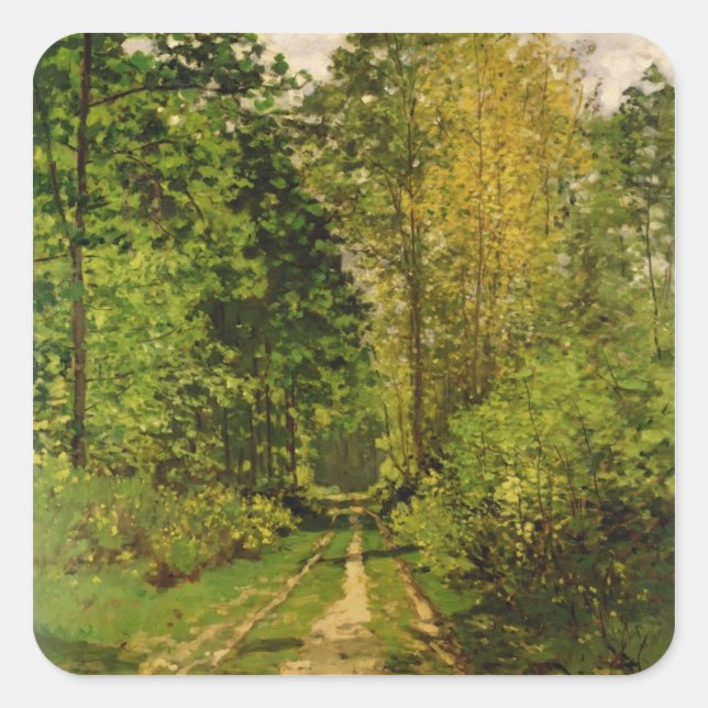 Claude Monet | Wooded Path Square Sticker (Front)