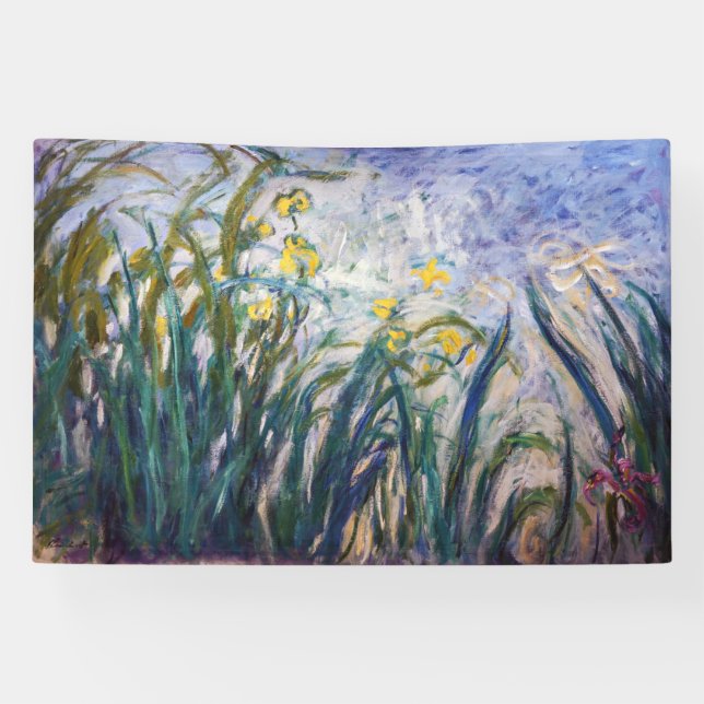 Claude Monet - Yellow and Purple Irises Banner (Horizontal)