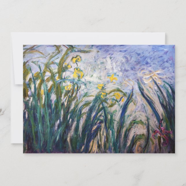 Claude Monet - Yellow and Purple Irises Invitation (Front)