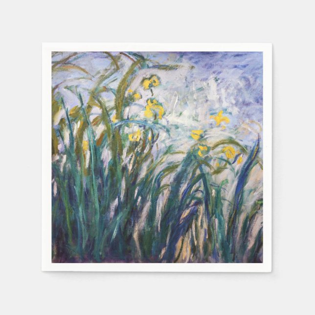 Claude Monet - Yellow and Purple Irises Napkin (Front)