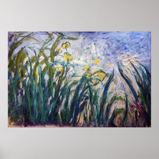 Claude Monet - Yellow and Purple Irises Poster (Front)