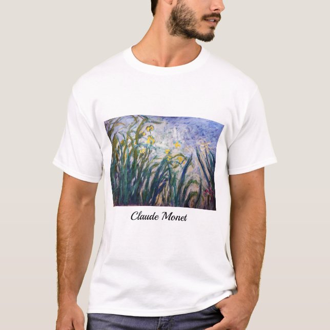 Claude Monet - Yellow and Purple Irises T-Shirt (Front)