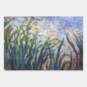 Claude Monet - Yellow and Purple Irises Wrapping Paper Sheet
