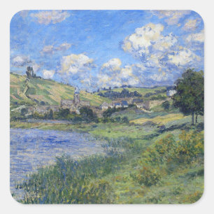 Claude Monet's artwork, Vetheuil, Paysage, Square Sticker